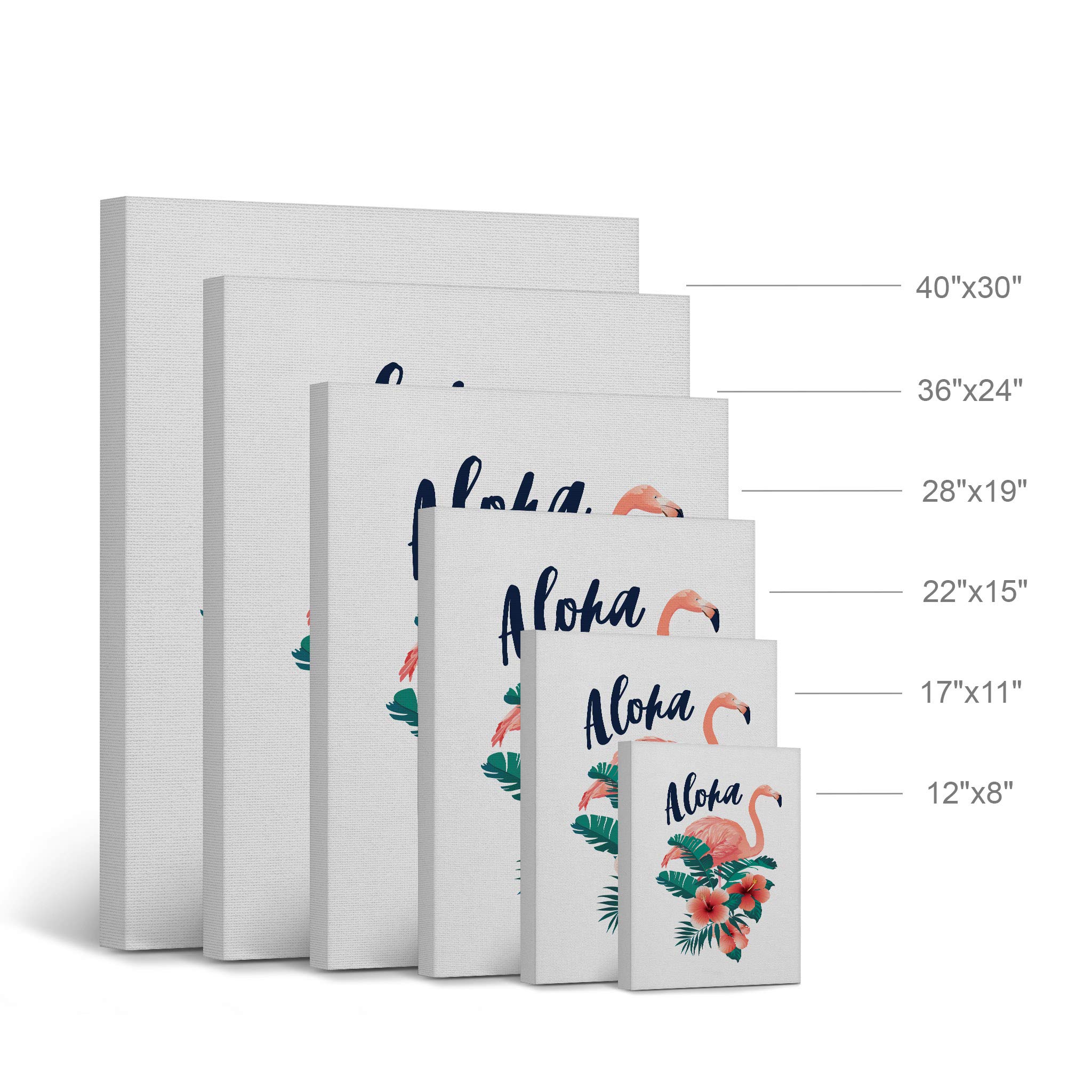 Aloha Flamingo Canvas Wall Art Set - 2 Panel Tropical Flamingo Prints for Kids Room, Nursery & Baby Room Decor - Ready to Hang Made in USA (28x19 Inches Each) - Perfect for Beach Themed Bedrooms & Hawaiian Style Home Decor