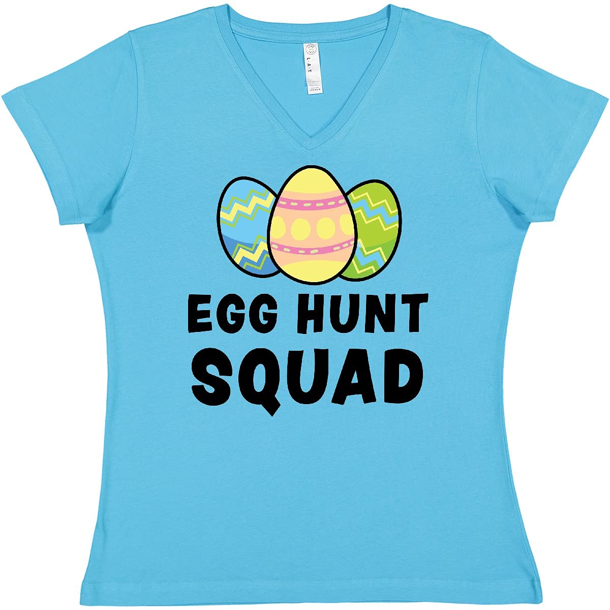 Inktastic Easter Egg Hunt Squad Women's V-Neck T-Shirt - Fun Easter Party Outfit & Spring Family Gathering Apparel
