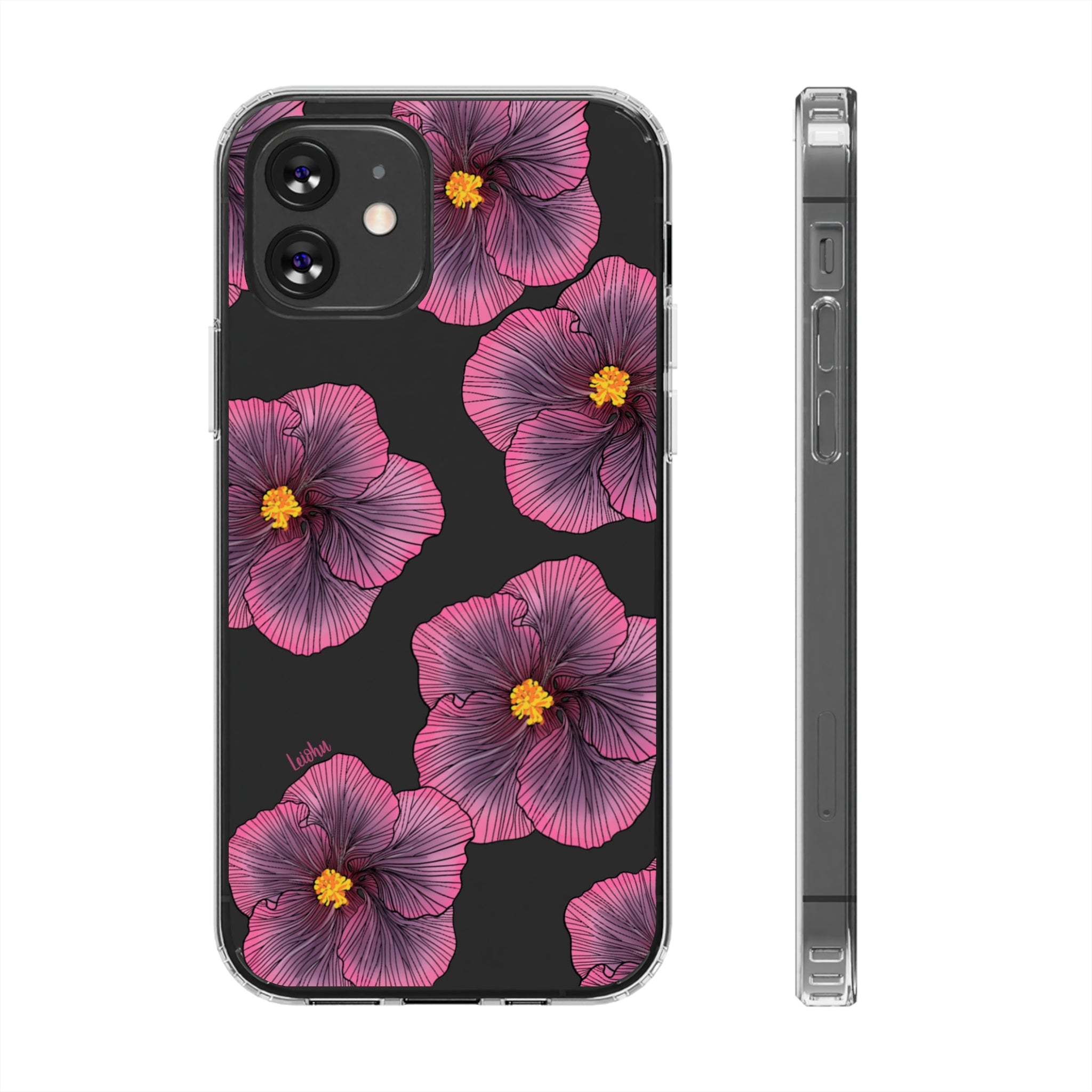 Sunset Hibiscus Clear Phone Case - Durable Protective Cover for iPhone & Samsung | Perfect for Everyday Use, Travel & Outdoor Activities
