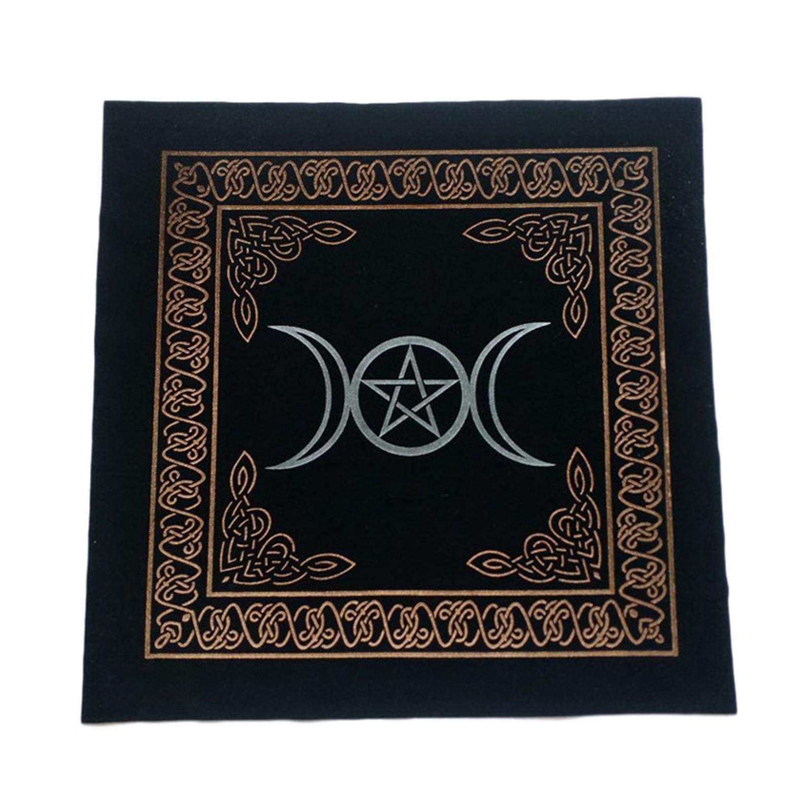 Premium 50x50CM Flannel Tarot Card Tablecloth - Triple Moon Altar Cloth for Tarot Reading, Astrology & Magic Rituals | Soft Constellation Design for Divination, Meditation & Wall Decor | Lightweight & Durable Occult Accessory
