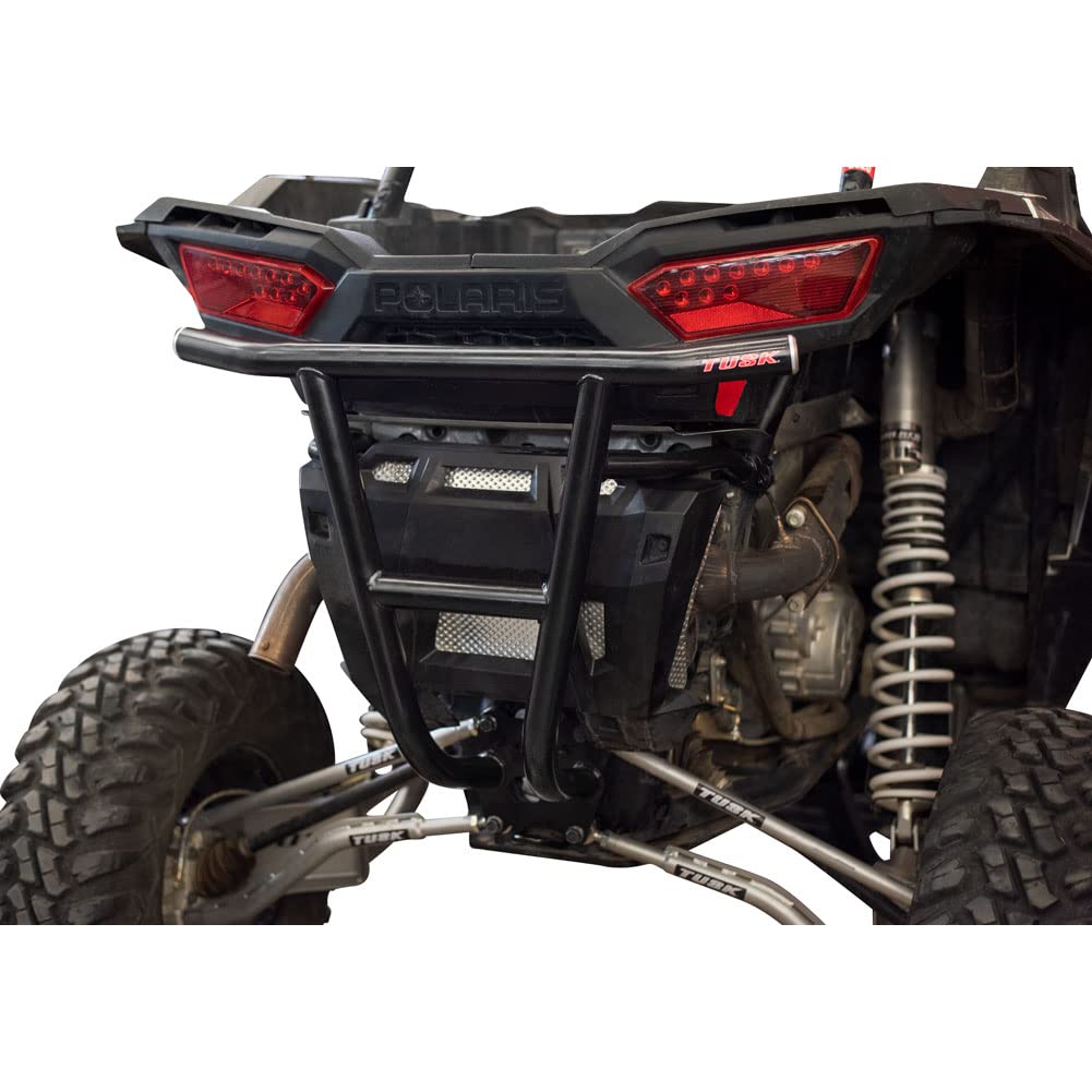 TUSK Impact Rear Bumper Black for Polaris RZR XP Turbo EPS 2017-2018 | Heavy-Duty Off-Road Protection | Perfect for Trail Riding & Dune Bashing