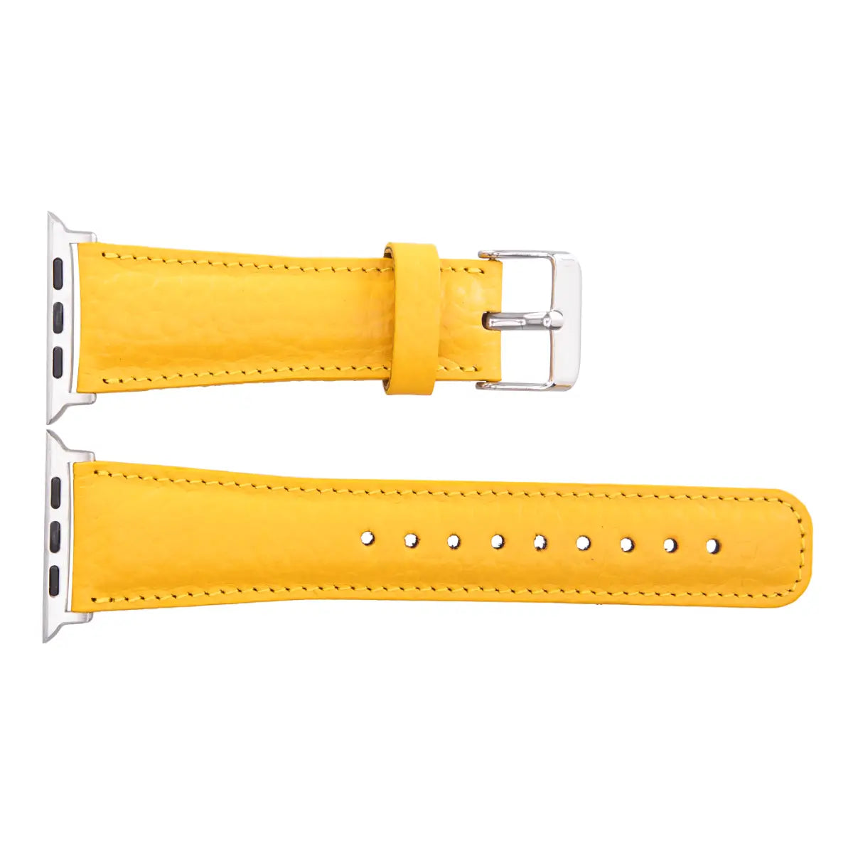 Premium Yellow Leather Apple Watch Band - Classic Strap for Apple Watch Series 9/8/7/SE/6/5/4/3/2/1 - Fashionable & Durable Replacement Strap for Work, Gym & Everyday Wear