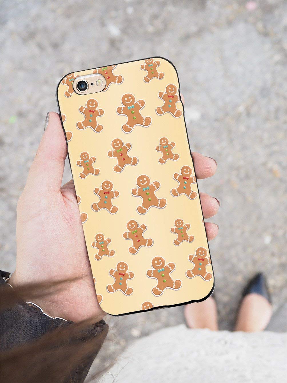 Inspired Cases - Premium 3D Textured Protective Phone Case for Apple iPhone 12 Mini - Gingerbread Man Pattern - Black - Compatible with iPhone 12 Mini - Perfect for Holiday Gifts & Everyday Protection