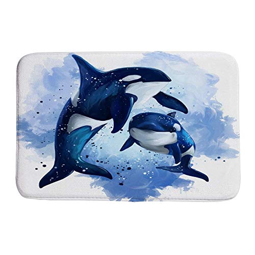 Two Whales Ocean Watercolor