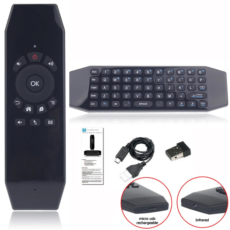T5M Android Universal Remote Control with Air Mouse - Wireless Smart TV Remote for Android TV Box, PC, Streaming Devices | Perfect for Home Entertainment & Media Center