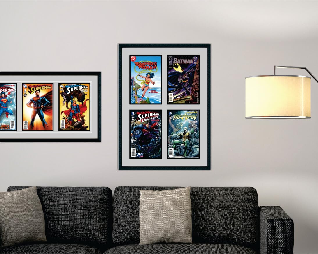 Premium Triple Comic Book Display Frames with UV Protection - Perfect for Showcasing Collectibles in Home, Office, or Comic Store Displays