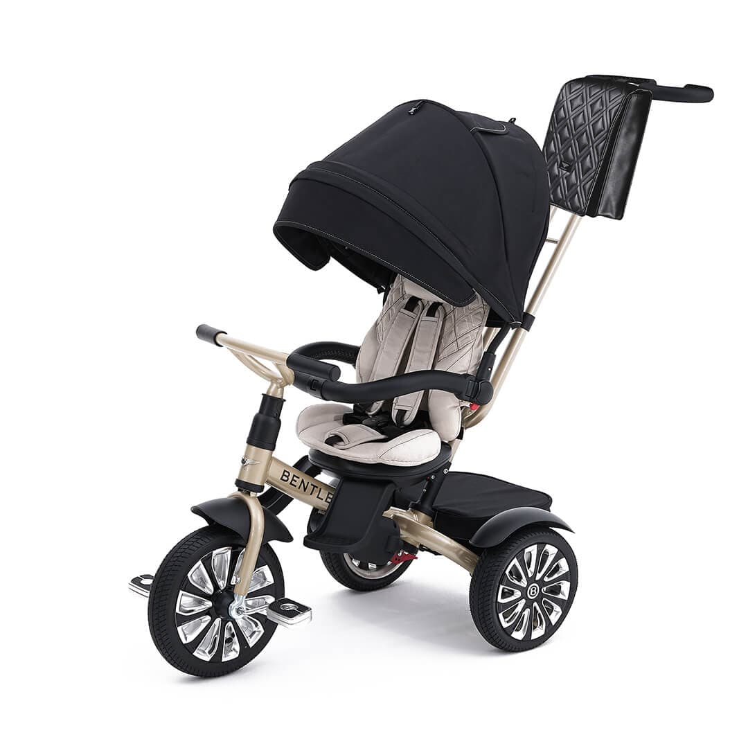 Bentley 6-in-1 Convertible Kids Tricycle - Adjustable Toddler Trike with Parent Push Handle & Canopy - Perfect for Outdoor Play, Park Rides & Learning to Pedal