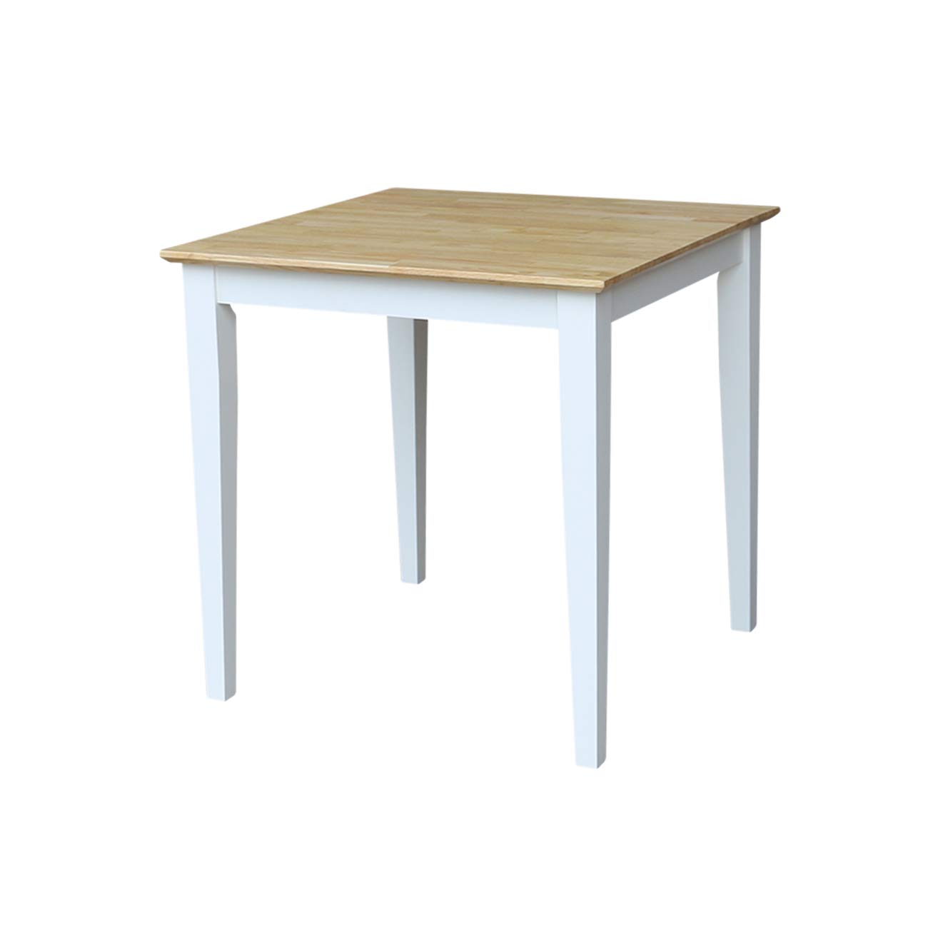 IC International Concepts White/Natural Wood Dining Table - 42 Inch Height, Perfect for Kitchen, Dining Room & Small Space Gatherings