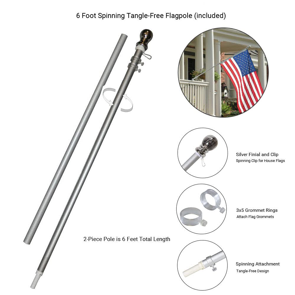 Milwaukee Bucks Fear The Deer Flag Pole and Mount Bracket Set - NBA Team Spirit Outdoor & Indoor Decor for Game Day, Tailgating, and Fan Cave Display