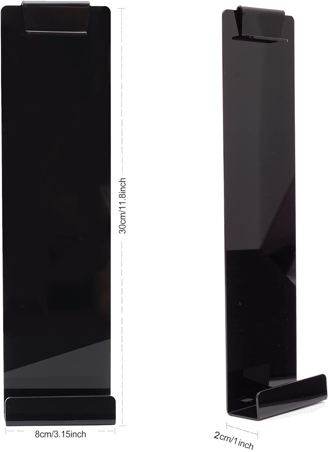 2 Pack Black Monitor Memo Board with Clip - Sticky Note Holder & Phone Stand for Computer Screens (Left & Right) - Perfect for Office, Home Desk & Workspace Organization