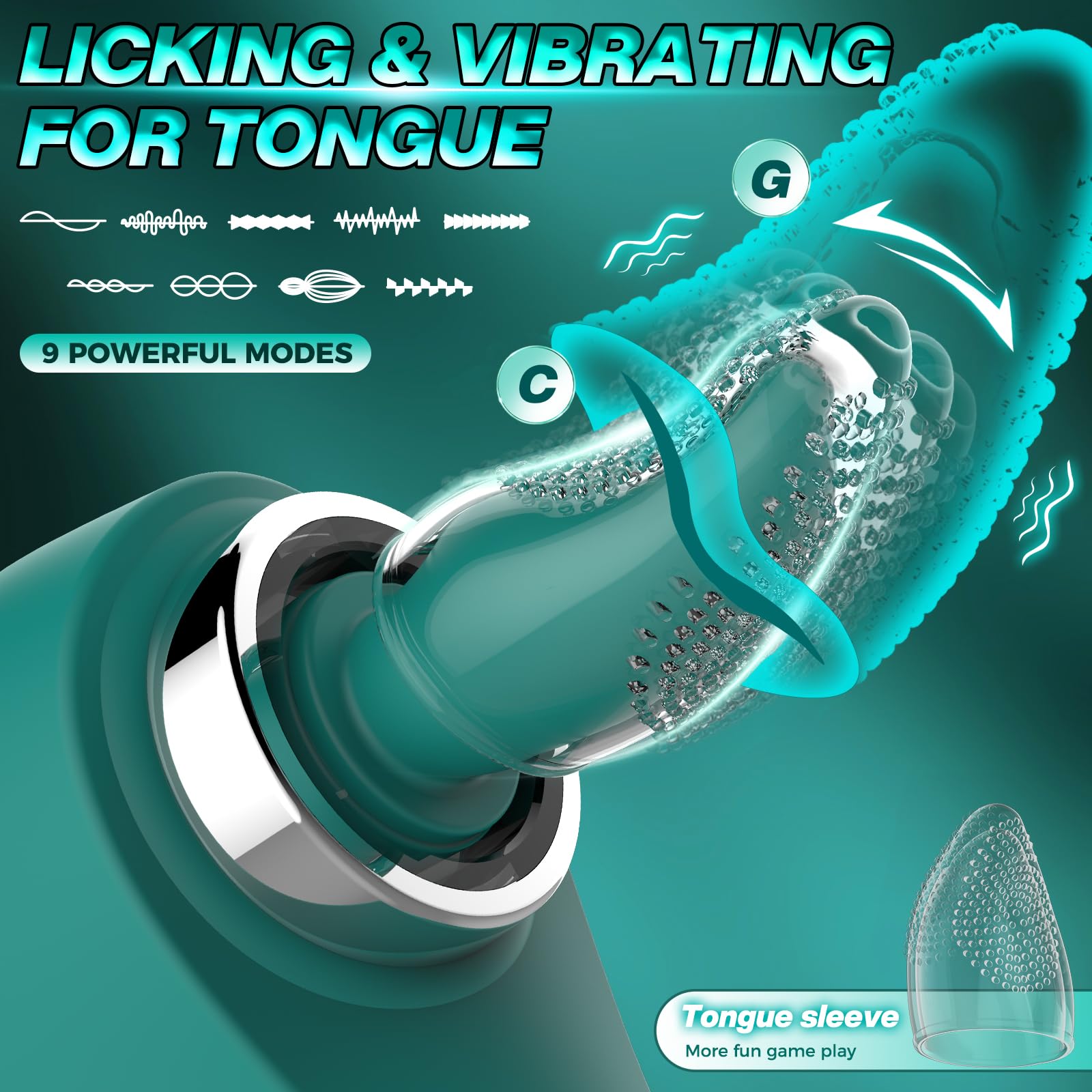 Rottetou Clitoral Sucking Vibrator for Women - 3 Suction & 9 Licking Modes, Rechargeable Nipple Stimulator with 2 Transparent Covers - Perfect for Solo Play, Couples Intimacy & Sensual Exploration