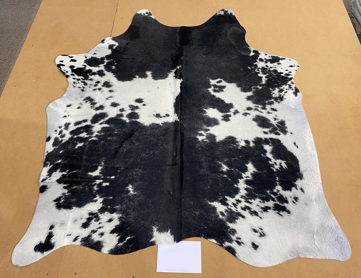 Premium Black & White Speckled Cowhide Rug 2.75m² - Natural Cow Leather Area Rug for Living Room, Bedroom & Office Decor