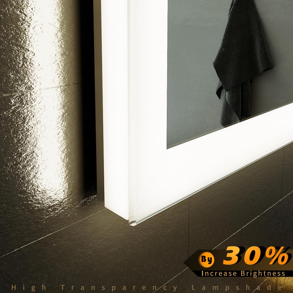 32 x 40 Inch Smart LED Bathroom Mirror with Motion Sensor, Bluetooth Speaker & Touch Control - IP44 Waterproof Anti-Fog Makeup Vanity Mirror (Wall Mounted, Vertical/Horizontal) - Perfect for Modern Bathrooms, Dressing Rooms & Home Decor