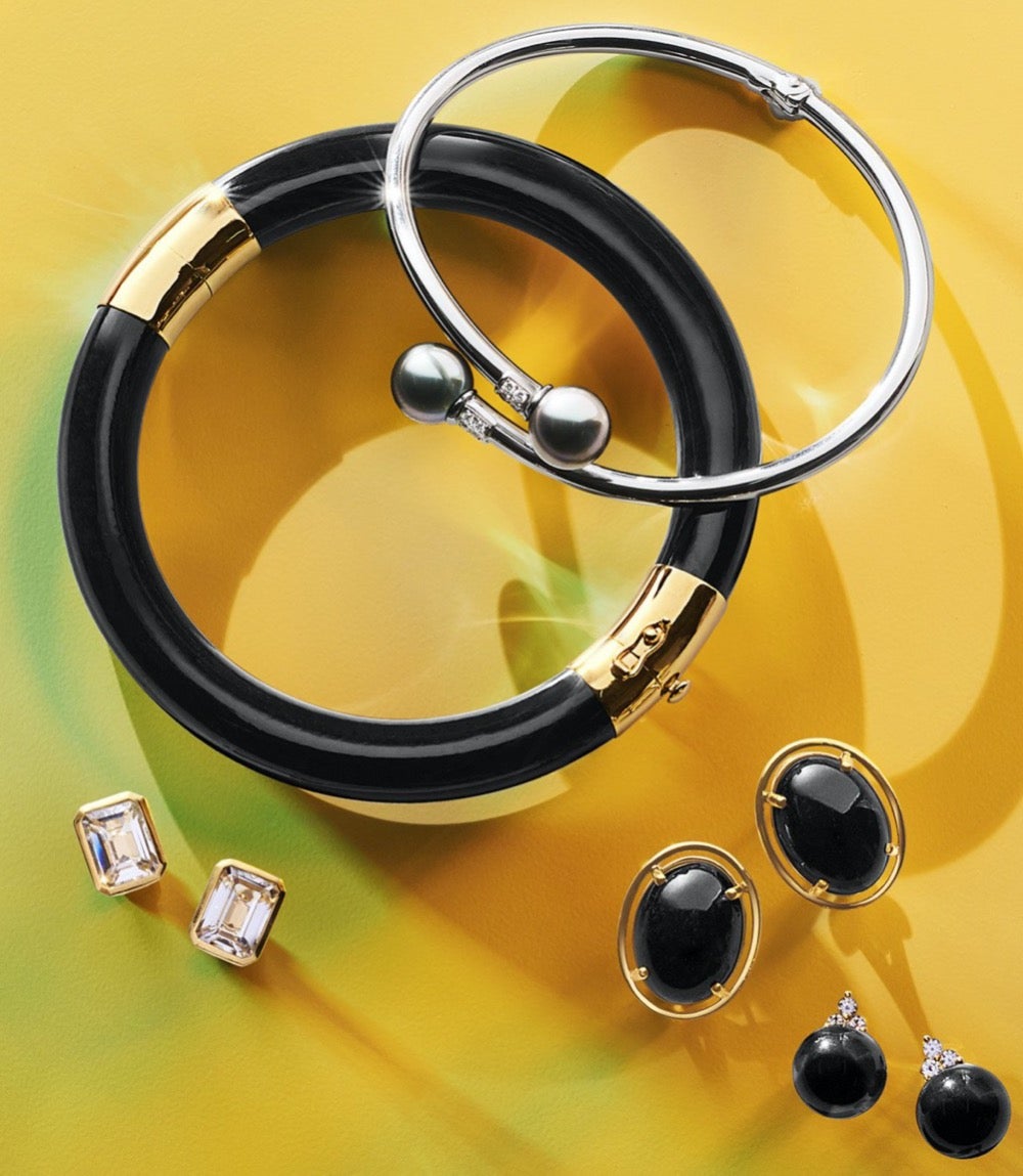 Black Jade and Diamond Madison Earrings - Elegant Dangle Earrings for Women, Perfect for Weddings, Parties & Special Occasions