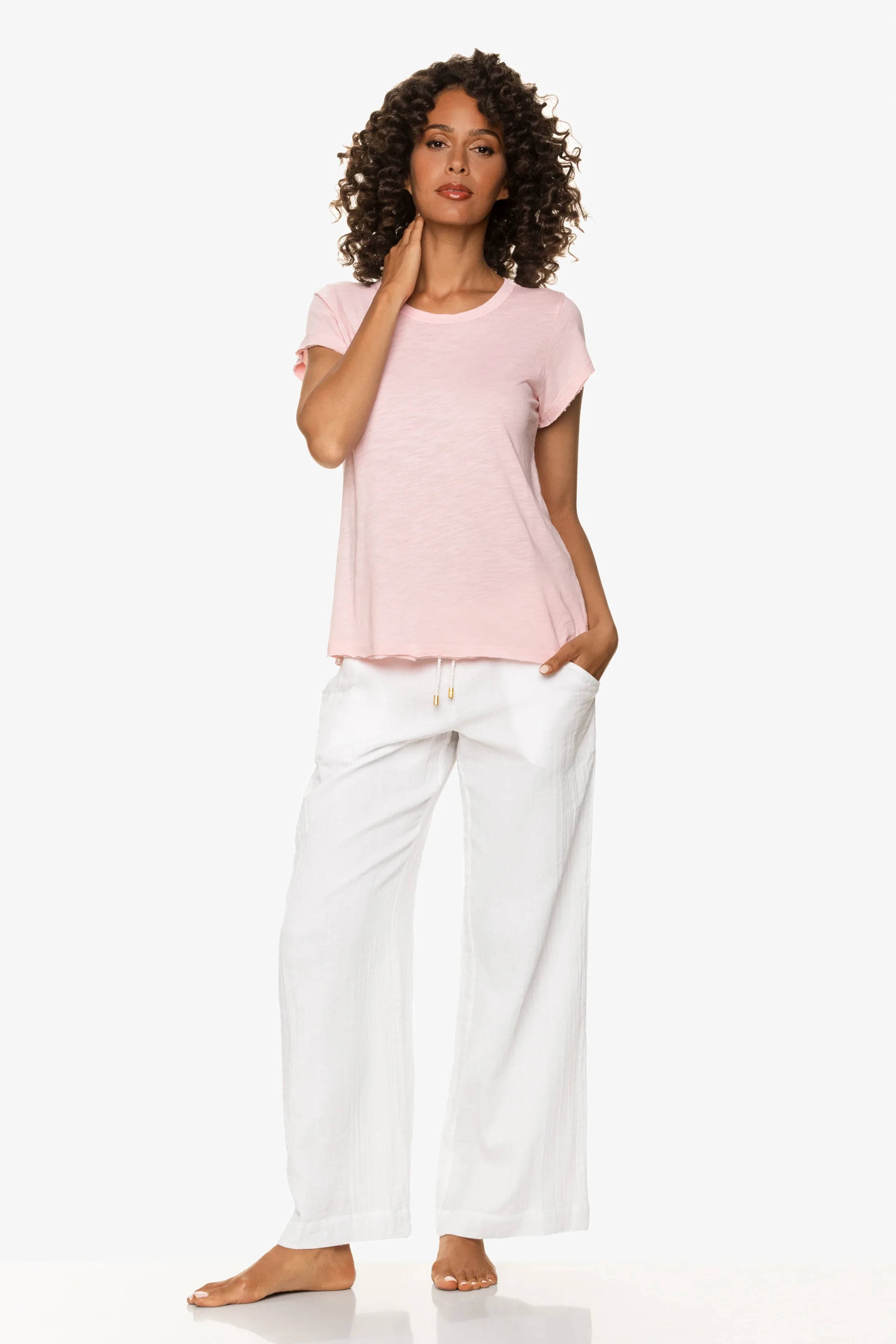 Classic Cotton T-Shirt for Men & Women | Soft Shell Pink Casual Tee | Perfect for Everyday Wear, Outings & Layering