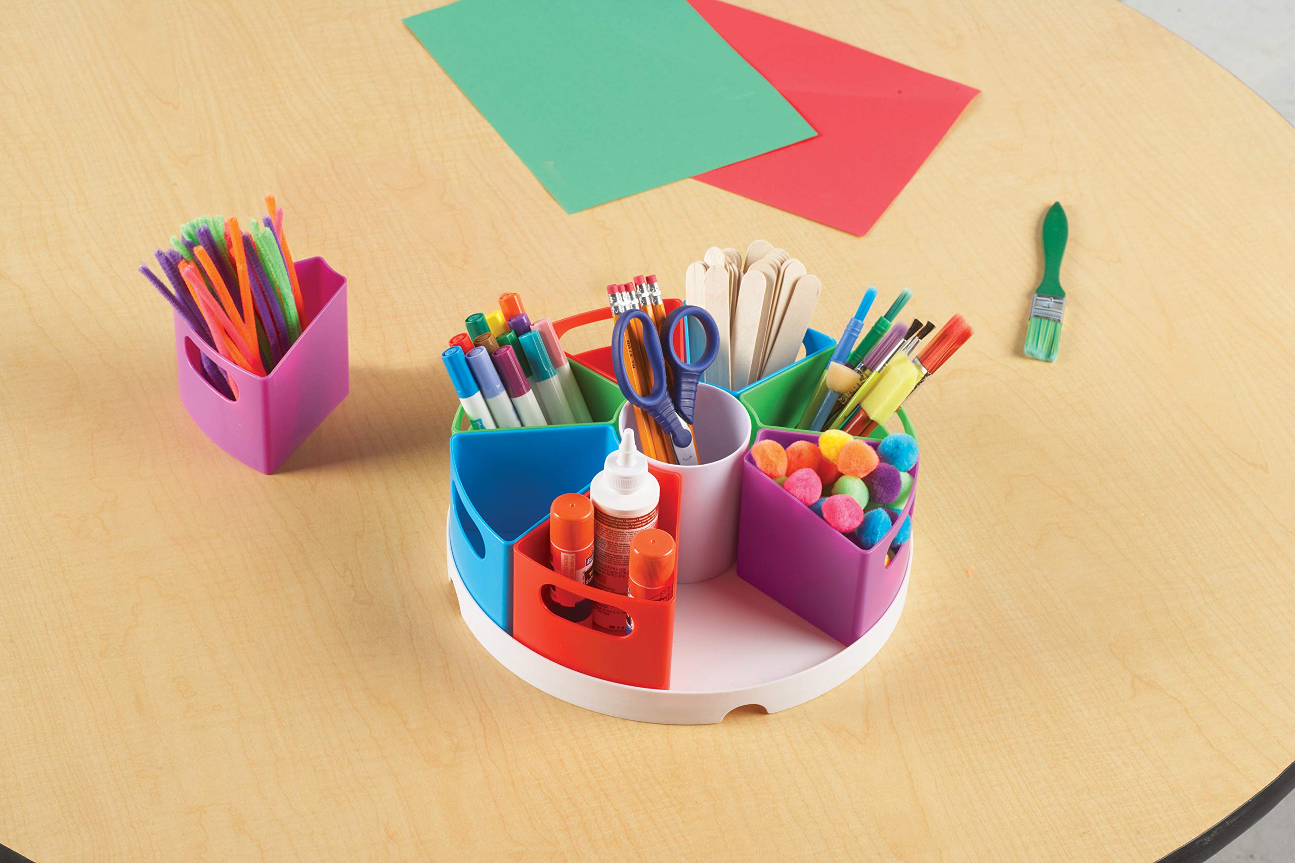 Learning Resources Create-a-Space Storage Center - 10-Piece Kids Desk Organizer Set for Art Supplies, Crayons & Homeschooling | Perfect for Classroom, Playroom & Home Organization