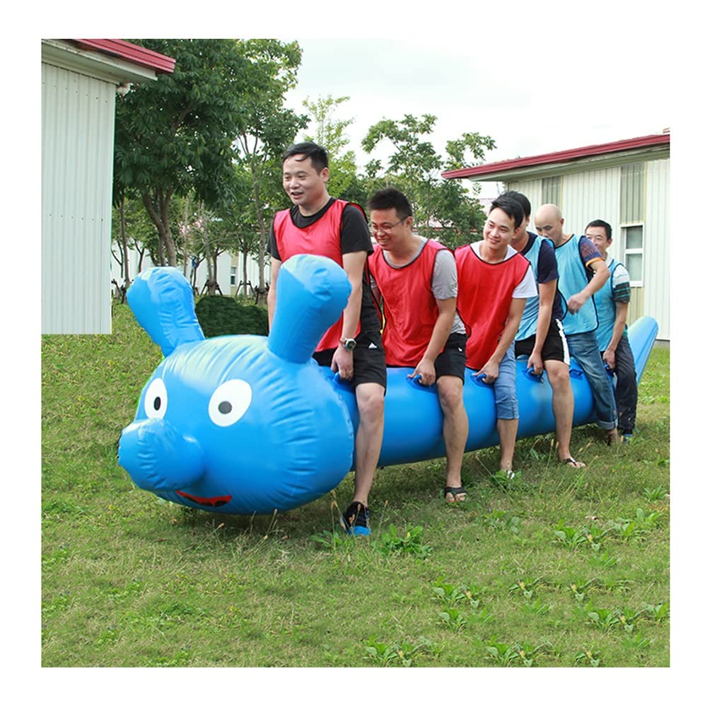 Outdoor Teamwork Dragon Boat Racing Game Set - 5 Seats Inflatable Boat (2.5M, Blue) for Backyard Parties, Picnics & Team Building Activities