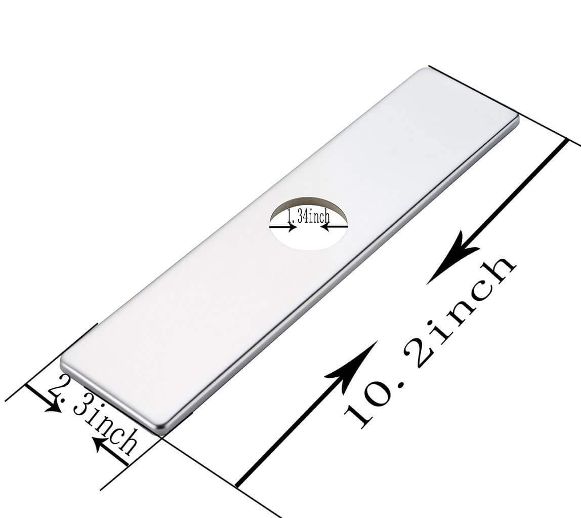 10 Inch Chrome Square 304 Stainless Steel Sink Faucet Base Plate - Hole Cover & Deck Plate Escutcheon for Kitchen or Bathroom - Perfect for Modern Home Renovation & DIY Plumbing Projects