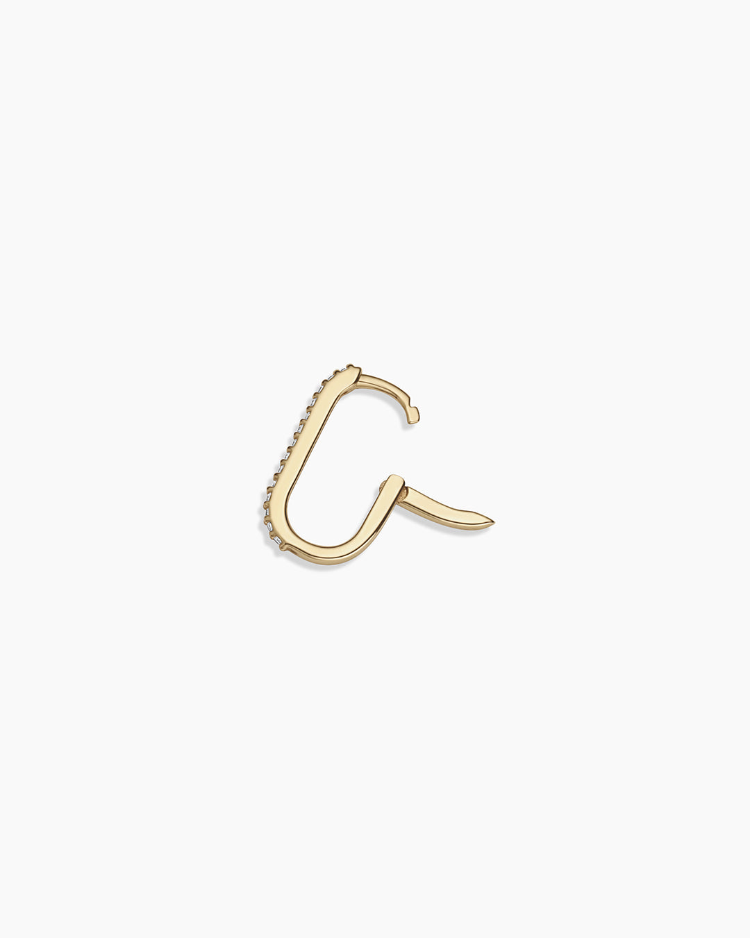 Diamond Parker Link Single Huggie Earrings - Elegant & Minimalist Gold Hoop Earrings for Women | Perfect for Everyday Wear, Parties & Gifts