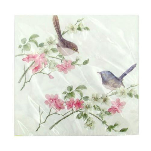 Premium Blue Wren Lunch Napkins - 100% Biodegradable, 13x13 Inch, 50-Pack - Perfect for Picnics, Parties & Everyday Dining