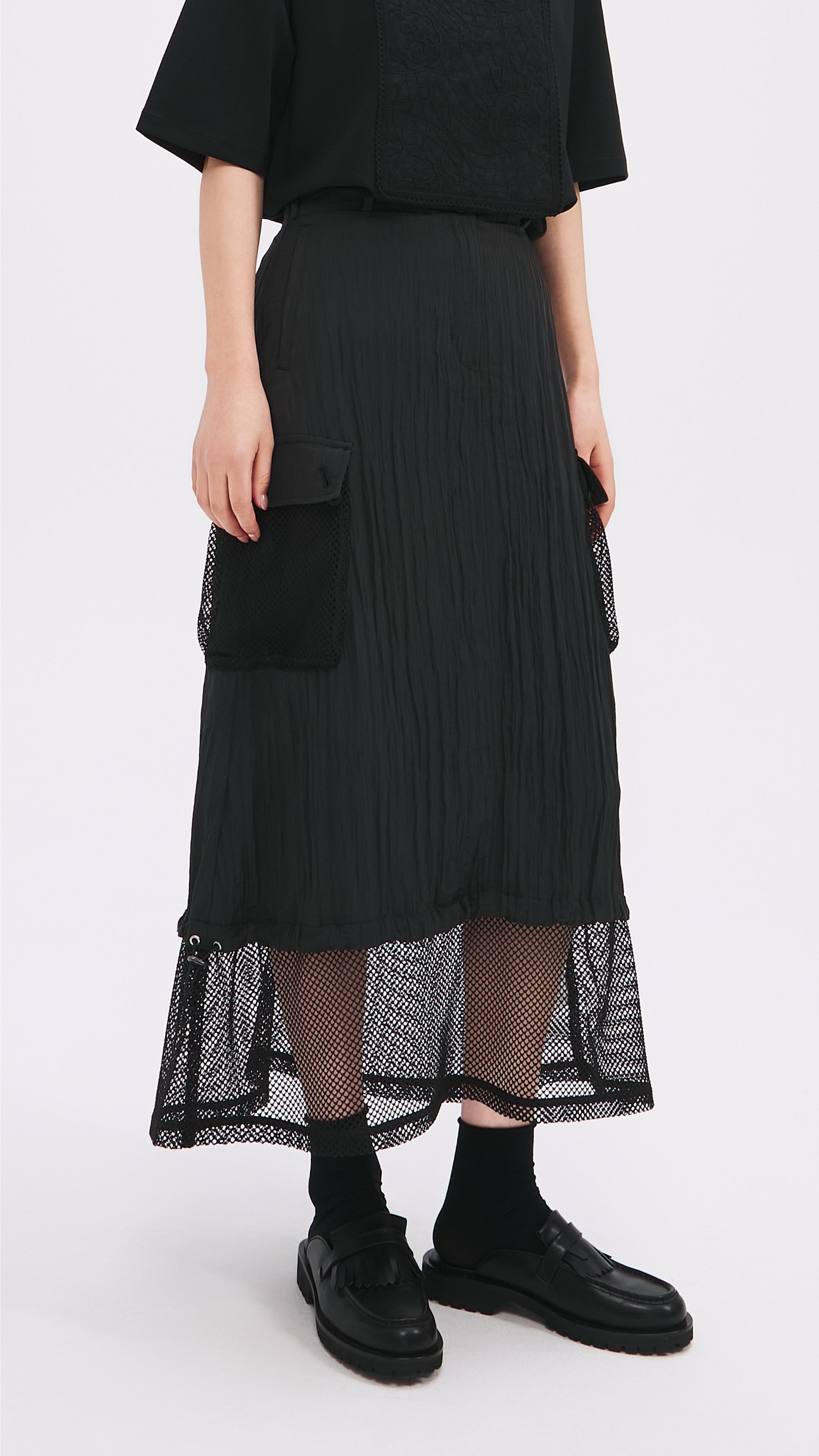 Stylish Nylon Patch Skirt for Women - Trendy A-Line Mini Skirt with Unique Patches | Perfect for Casual Outfits, Parties & Streetwear Fashion