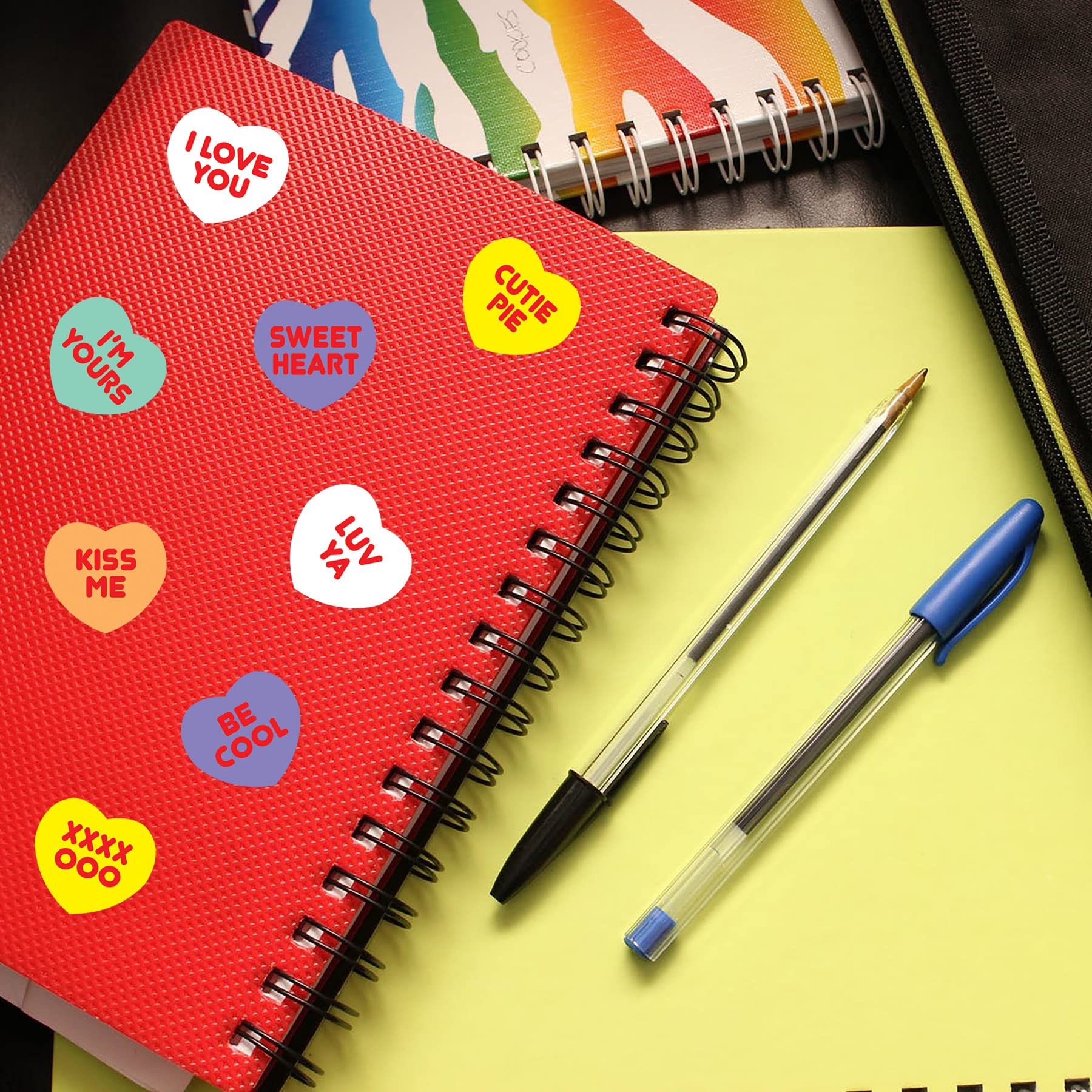 Sweet Heart Stickers for Scrapbooking, DIY Crafts, and Valentine's Day Decor - Adhesive Candy-Shaped Decals for Journals, Cards, and Party Favors