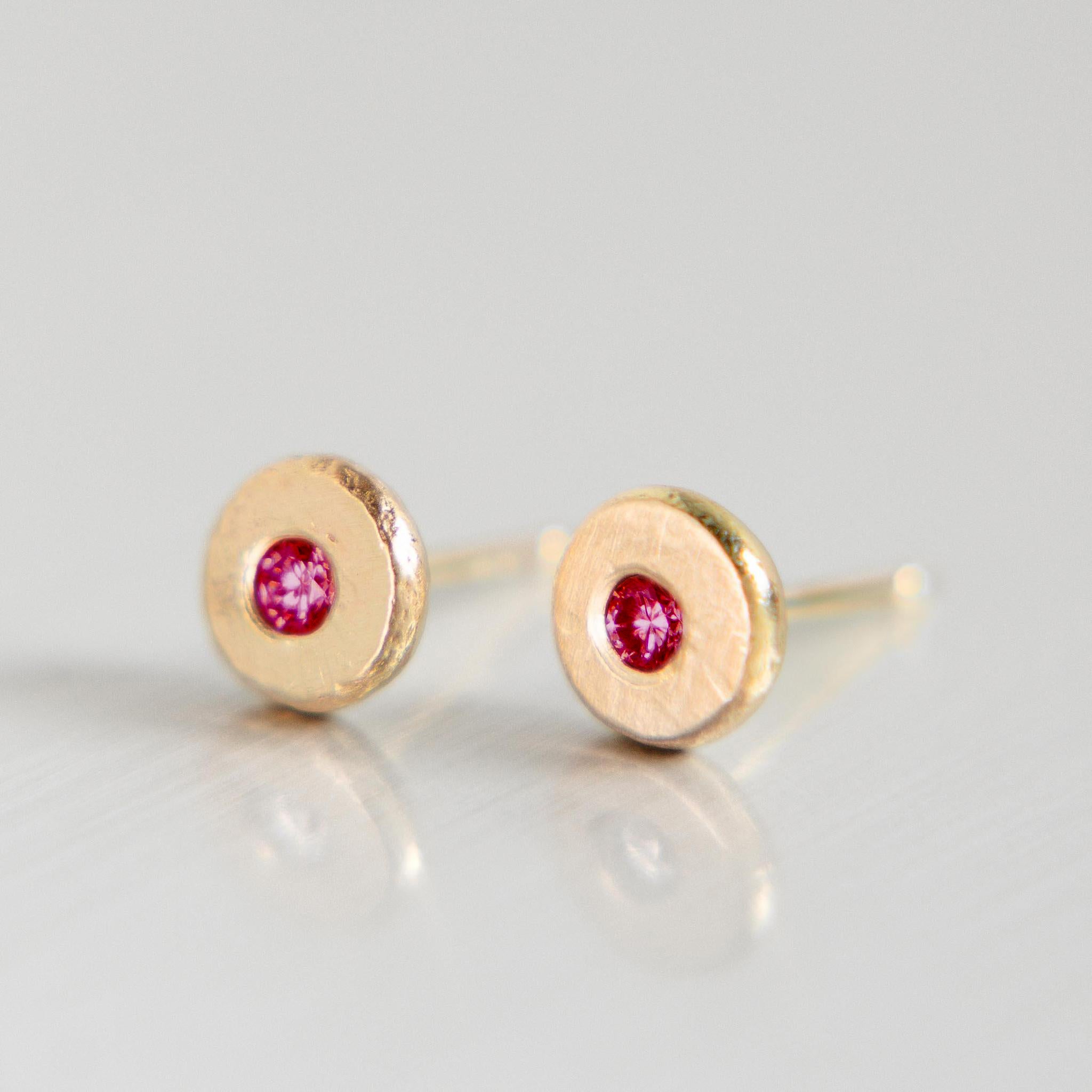 14k Yellow Gold Pebble Stud Earrings - Minimalist Dainty Earrings for Women, Perfect for Everyday Wear & Gift Giving