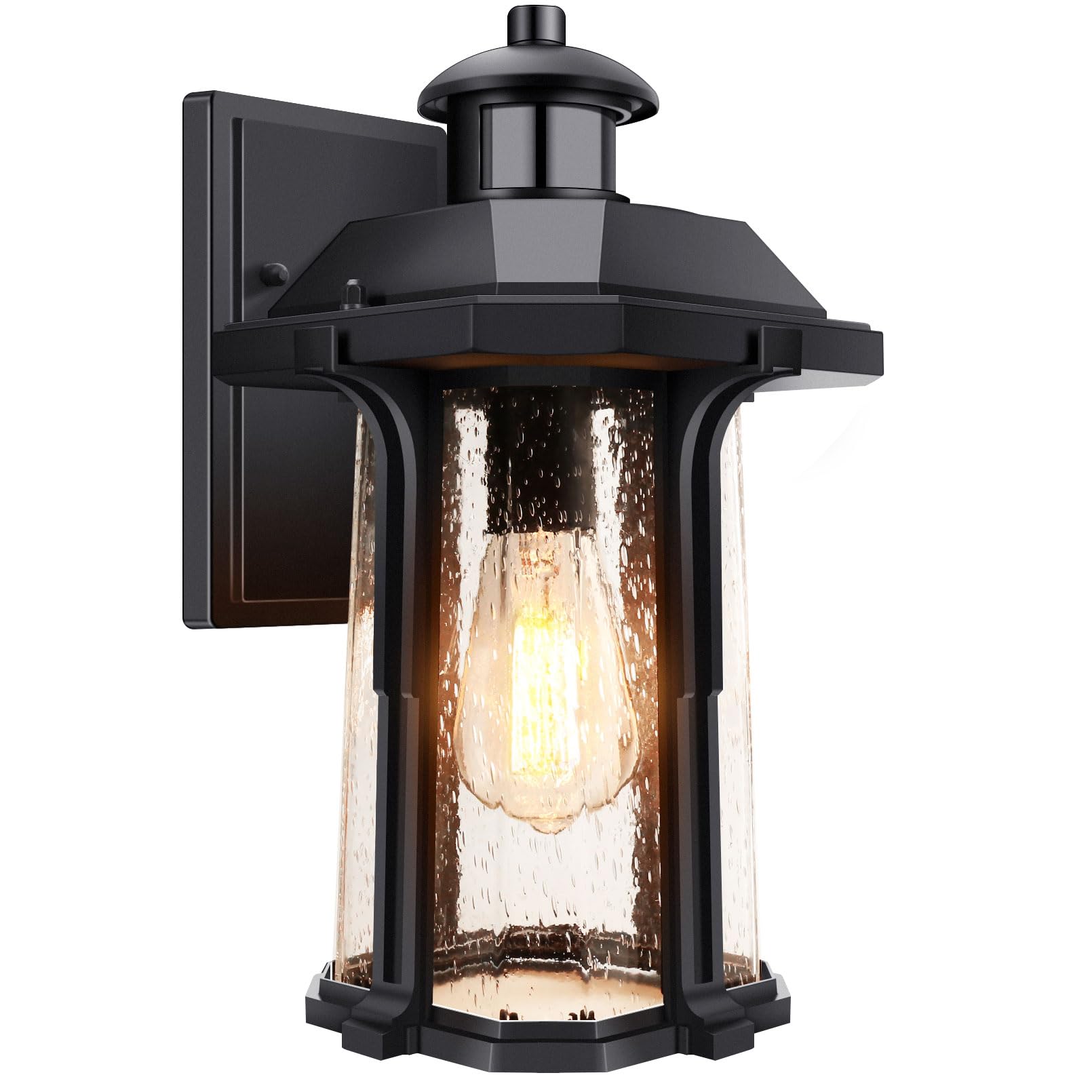 Motion Sensor Outdoor Lights - 3 Lighting Modes, Dusk to Dawn Porch Light with Waterproof Aluminum Fixture for House, Garage & Exterior Walls | Large Size Motion-Activated Anti-Rust Security Lighting | Perfect for Driveways, Pathways & Backyard Safety