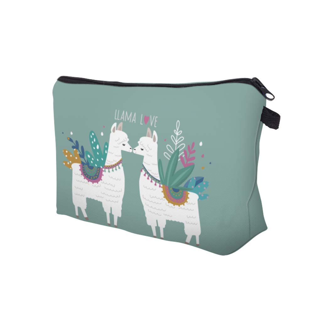 Waterproof Small Makeup Bag with Cute Llama Print - Travel Cosmetic Case for Women | Perfect for Travel, Gym, and Daily Organizer (Llama Gifts 51434)