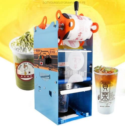 270W 220V Automatic Plastic Cup Sealer Machine for Drinks & Tea - Commercial Beverage Sealing Equipment for Bubble Tea, Coffee Shops, and Takeout Businesses