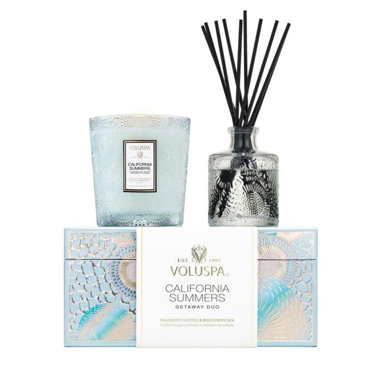 California Summers Classic Scented Candle & 100ML Reed Diffuser Gift Set - Home Fragrance for Living Room, Bedroom, Bathroom & Office Decor