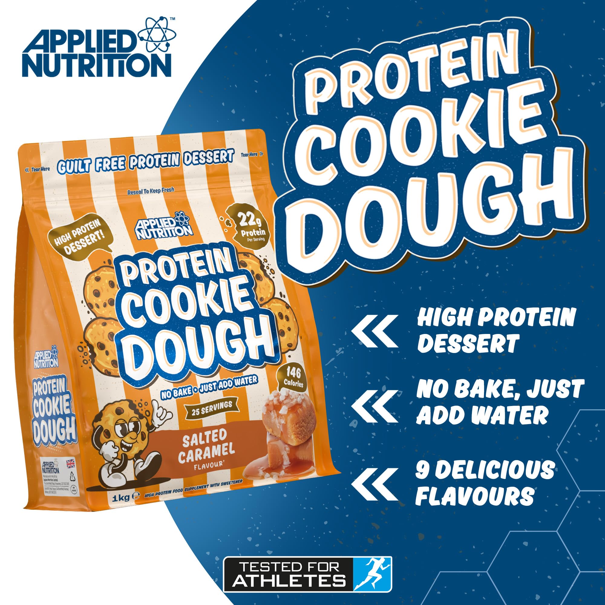 Applied Nutrition Protein Cookie Dough 1kg - High Protein Snack for Fitness & Weight Loss | Perfect for Post-Workout Recovery & Healthy Dessert