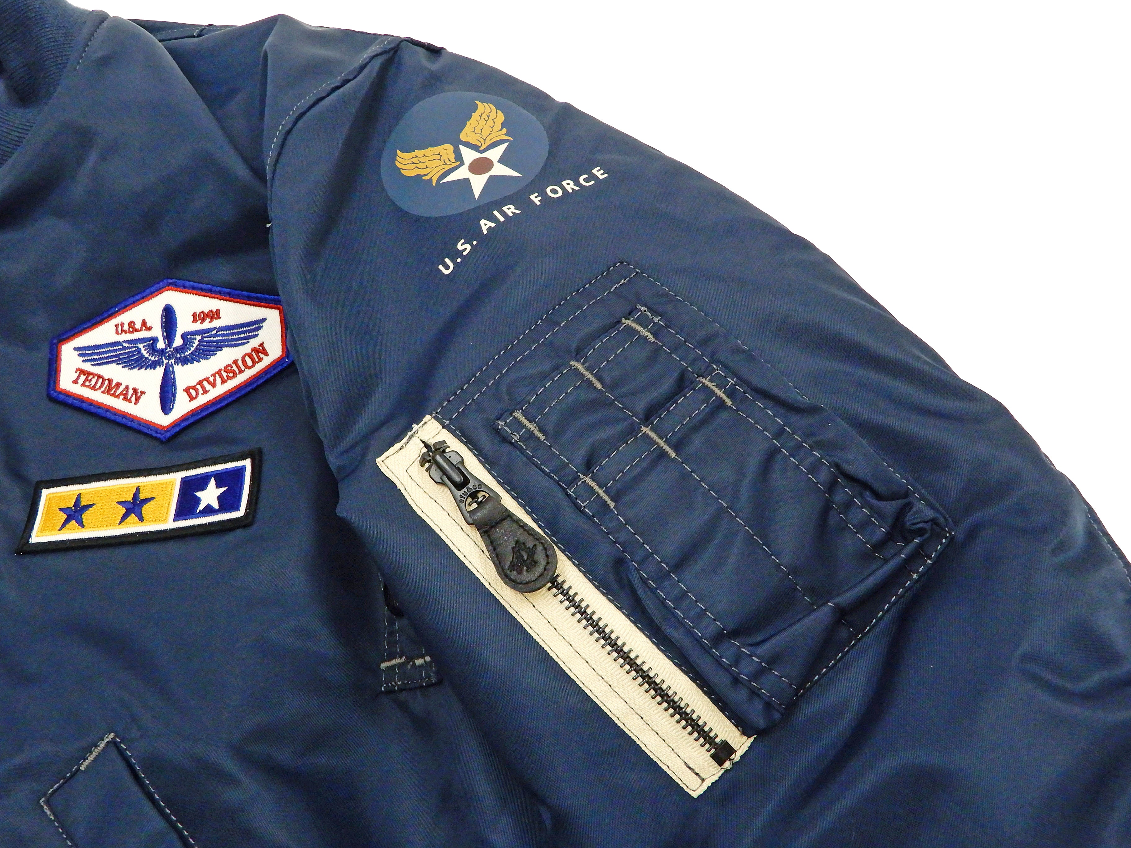 Tedman MA-1 Flight Jacket for Men | Custom MA1 Bomber Jacket with Patch Embroidery | TMA-580 Dark Blue | Perfect for Aviation Enthusiasts & Streetwear Fashion
