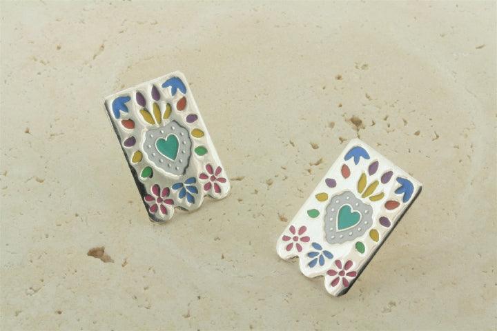 Multi-Color Enamel Heart Stud Earrings for Women - Trendy Fashion Jewelry Gift for Valentine's Day, Anniversary & Everyday Wear