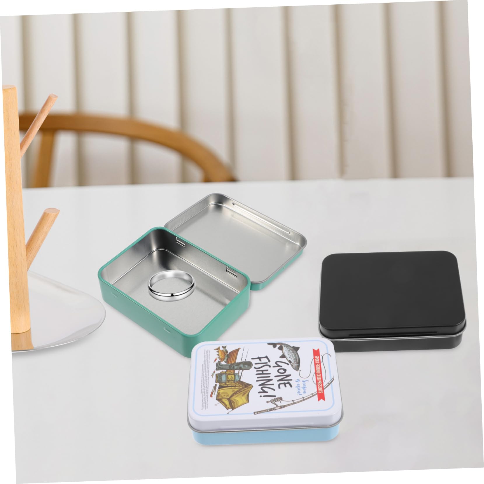 FOYTOKI 3-Pack Tin Storage Box with Lids - Card Organizer for Trading Cards, Collectibles & Board Games - Perfect for Home, Office & Gaming Accessories Storage