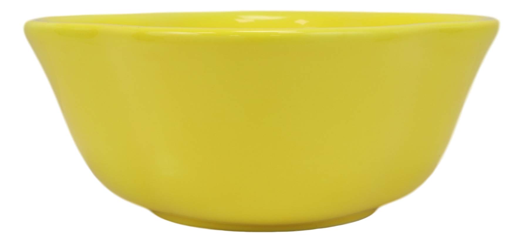 Ebros Gourmet Kitchen Ceramic Yellow Bell Pepper Shaped 12oz Bowl - Perfect for Soup, Salad, Fruits, Rice, Cereal, Salsa & Condiments | Charming Serveware for Dining, Kitchen Decor & Gift Giving