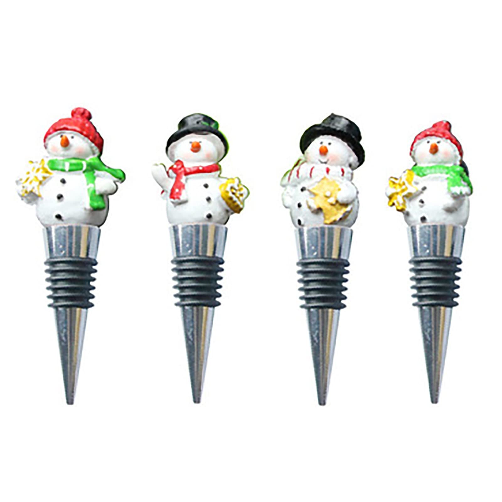 Christmas Snowman Santa Silicone Wine Bottle Stopper - Reusable Vacuum Seal for Kitchen, Dining & Bar - Perfect for Holiday Parties, Gift Giving & Wine Preservation