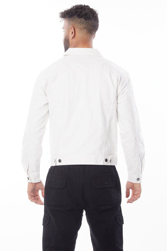 Men's White Denim Jacket - Lightweight Casual Denim Jacket for Men, Stylish Vintage Washed Jean Jacket - Perfect for Spring, Fall & Everyday Wear