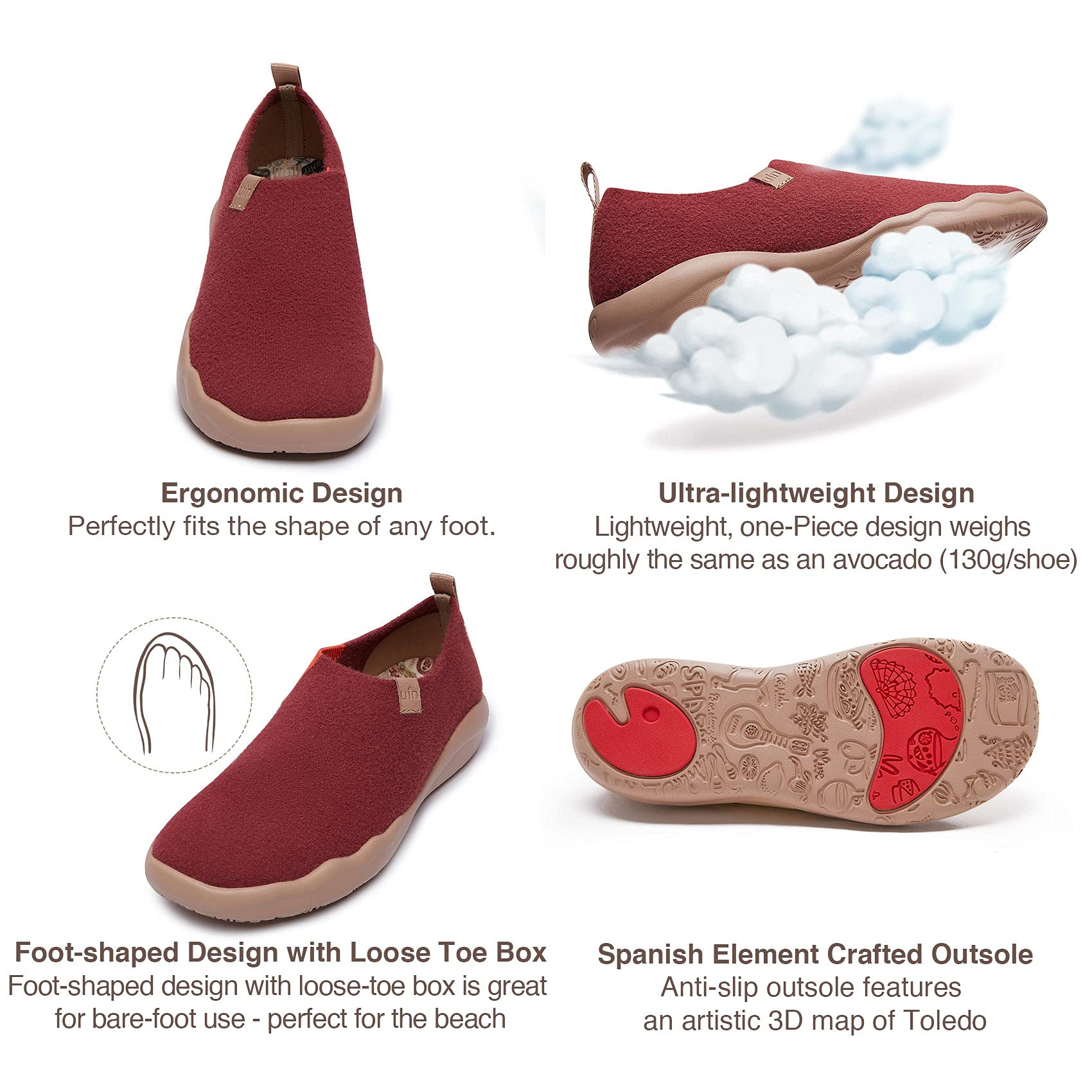 UIN Women's Slip-On Walking Shoes - Lightweight Comfort Loafers & Fashion Sneakers for Casual Wear - Perfect for Walking, Travel, and Everyday Use
