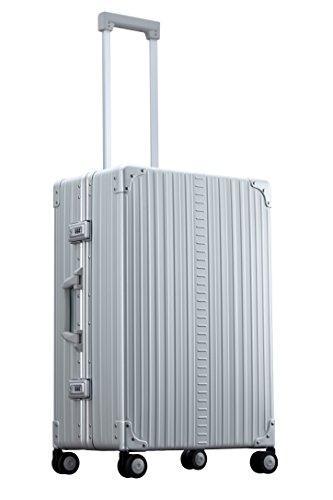 Aleon 26-Inch Aluminum Hardside Checked Luggage Suitcase - Platinum Silver | Durable Spinner Wheels, TSA Lock | Perfect for International Travel & Business Trips