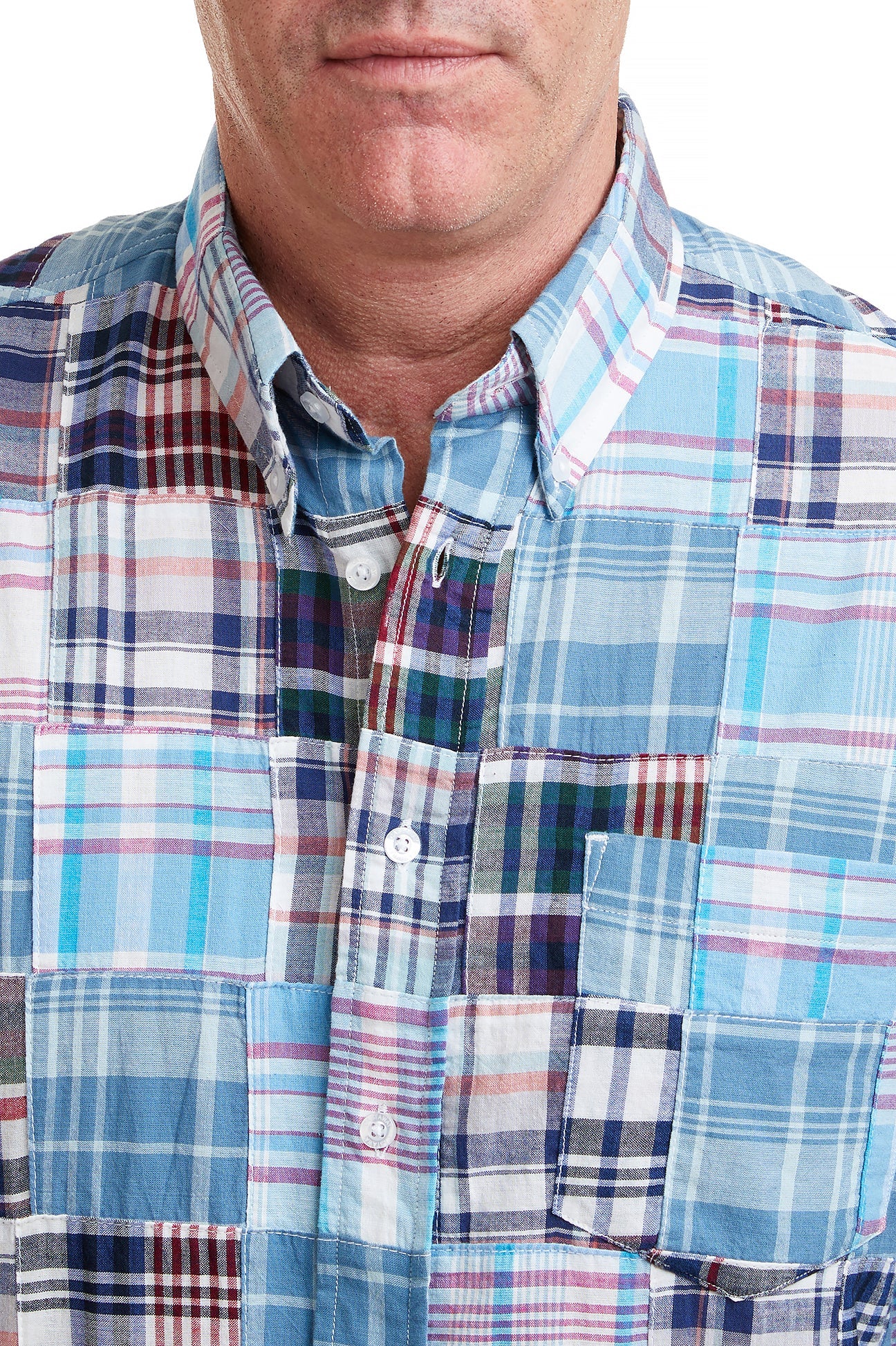 Chase Shirt Seapoint Patch Madras Plaid Button-Up - Stylish Casual Shirt for Men | Perfect for Summer Outings, Beach Vacations & Weekend Brunch