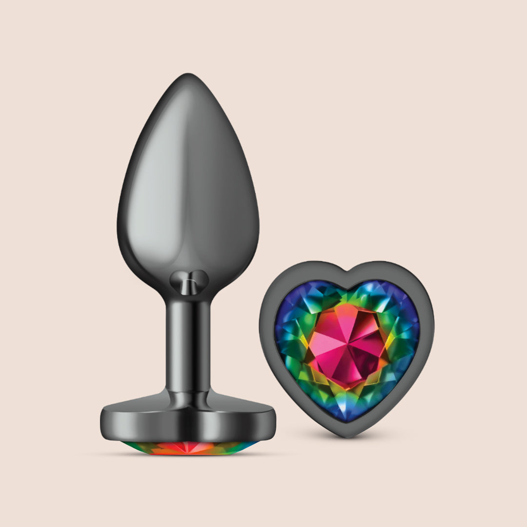Cheeky Charms Gunmetal Heart Plug - Lightweight Metal Butt Jewelry for Women | Perfect for Body Piercing, Bikini Wear & Festival Outfits