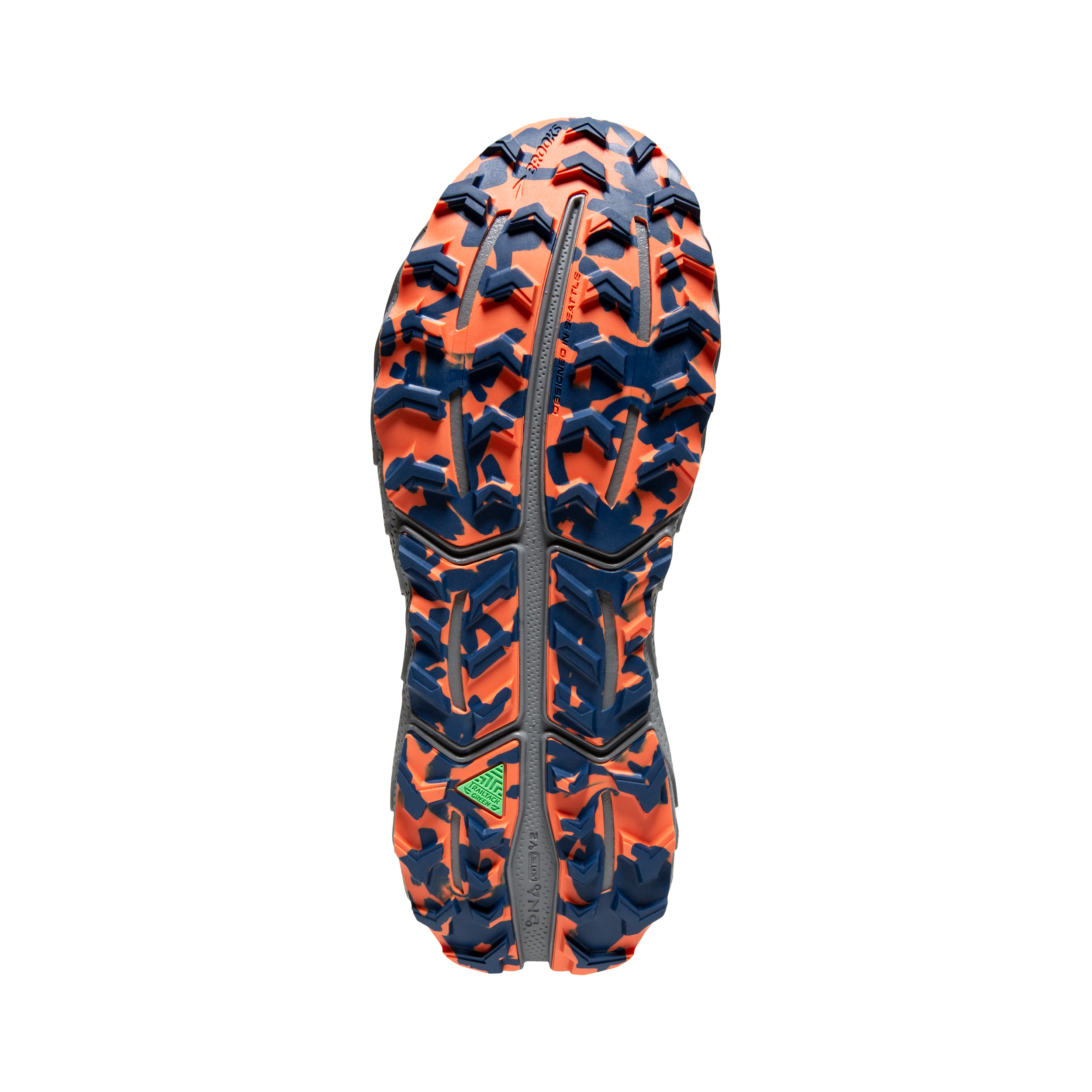 Brooks Cascadia 17 Trail Running Shoes for Men - Wide 2E Width - Blue/Navy/Firecracker Color - Durable Cushioning for Hiking & Outdoor Adventures