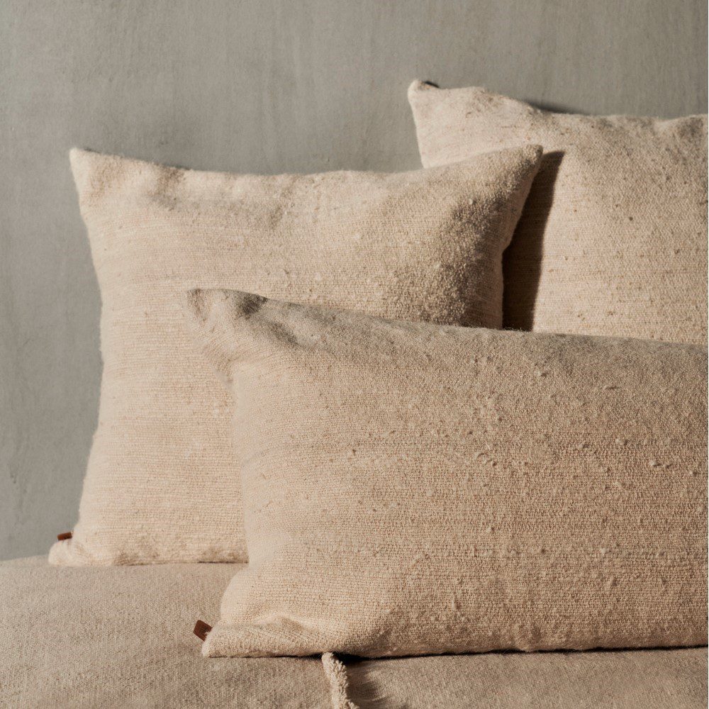 FERM LIVING Nettle Cushion - Organic Cotton Pillow Cover for Sofa, Bed & Home Decor - Natural Textured Throw Pillow for Living Room, Bedroom & Nursery