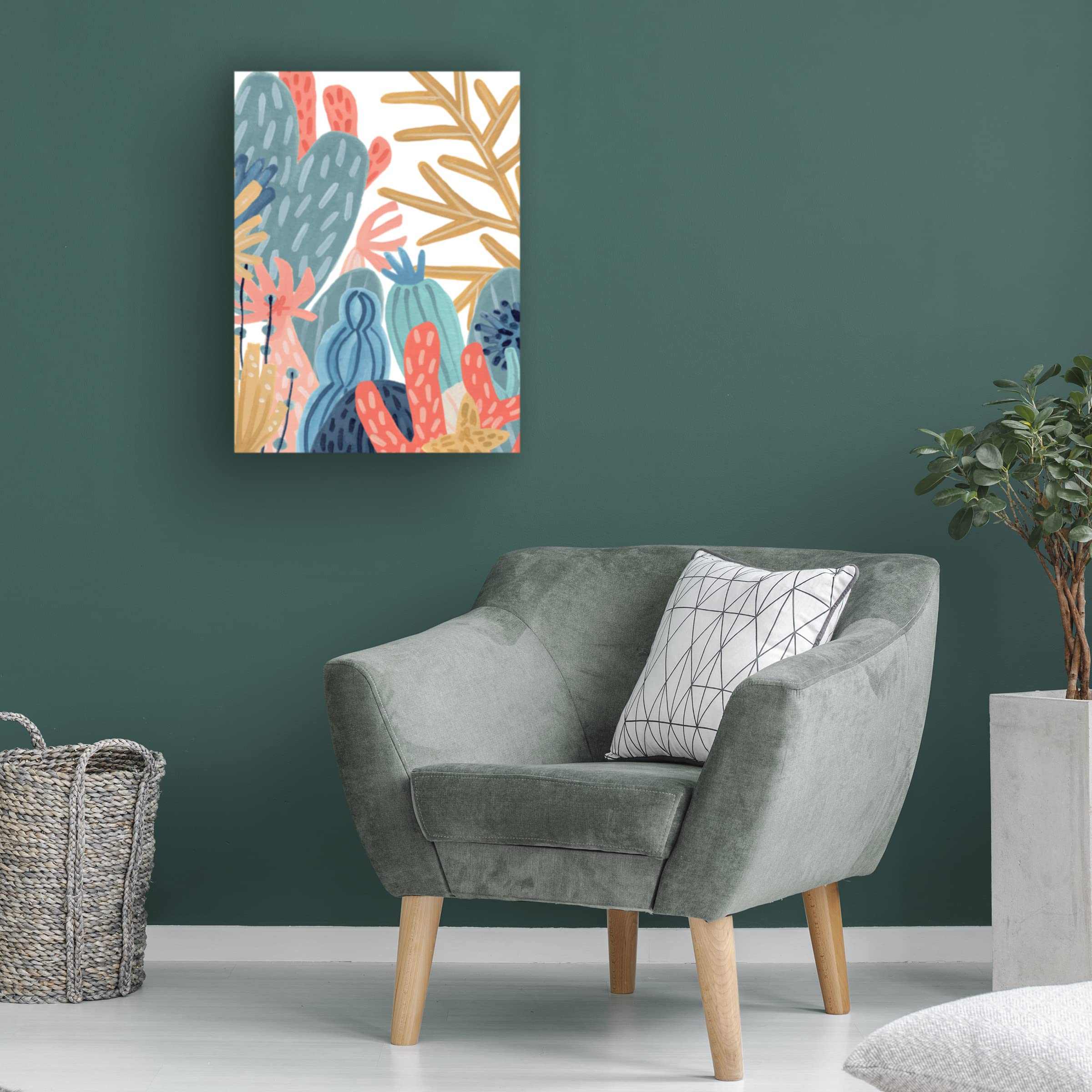 Trademark Fine Art 'Paper Reef III' Canvas Wall Art by June Erica Vess - Modern Ocean-Themed Painting for Living Room, Bedroom & Office Decor