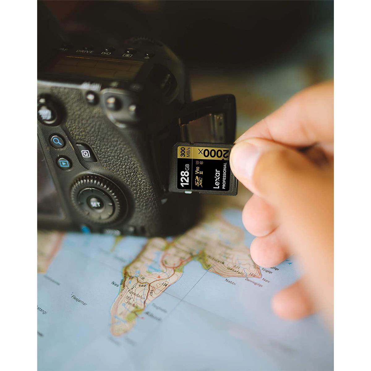 Lexar Professional 128GB 2000x UHS-II SDXC Gold Series Memory Card - High-Speed Performance for DSLR Cameras, 4K Video Recording & Professional Photography