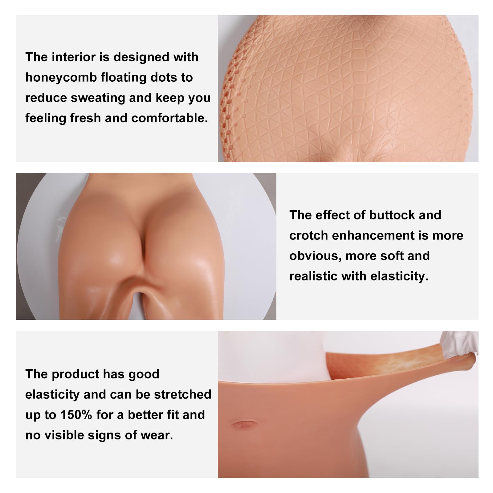 **Silicone Butt Lifting Pants - Push Up & Shape Control Shorts for Women - Realistic Hip Enhancer Underwear - Perfect for Workout, Daily Wear & Body Shaping**
