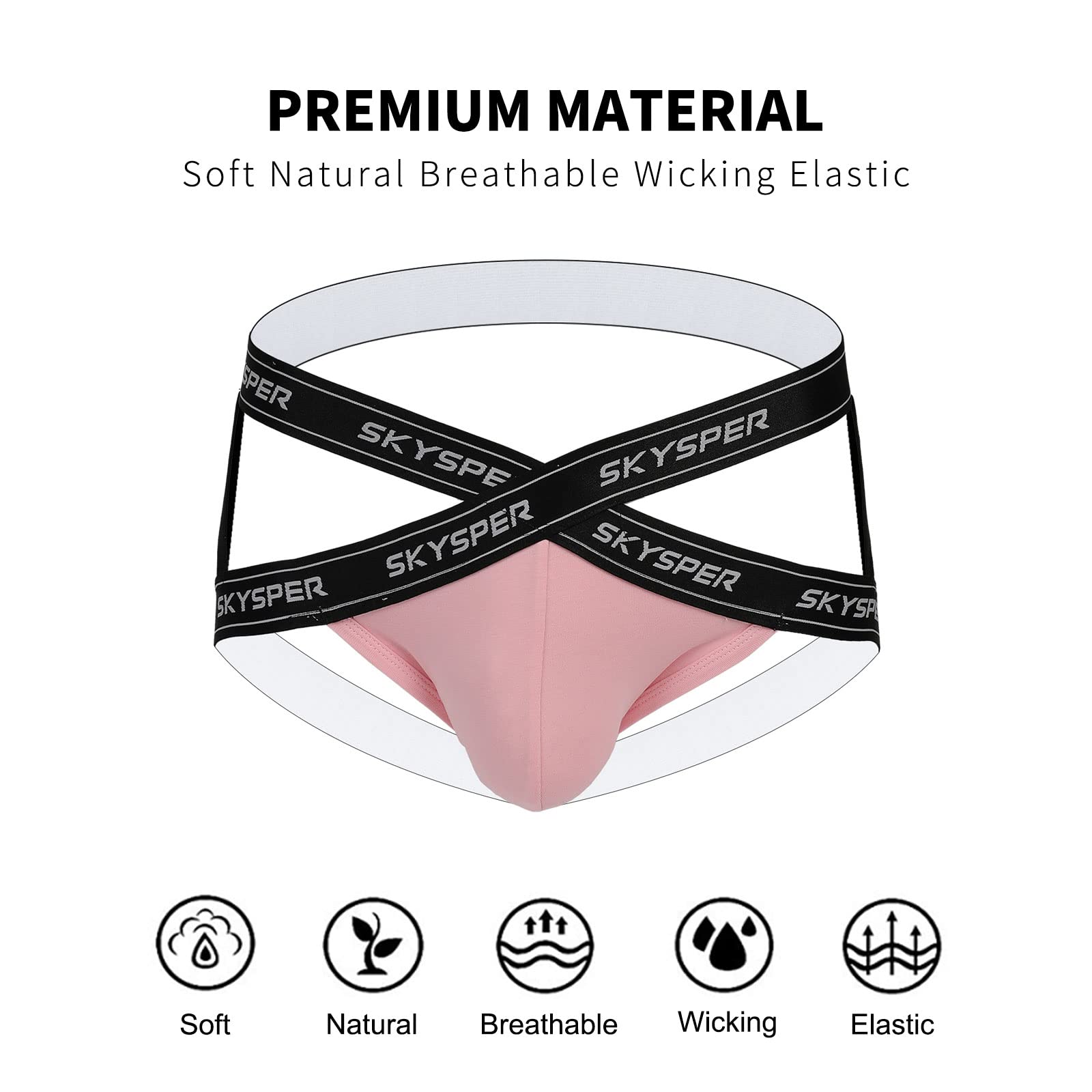 SKYSPER Men's Athletic Jockstrap Support Underwear - Breathable & Comfortable for Sports, Workout, Running, Gym - Sexy Male Underwear for Active Lifestyles