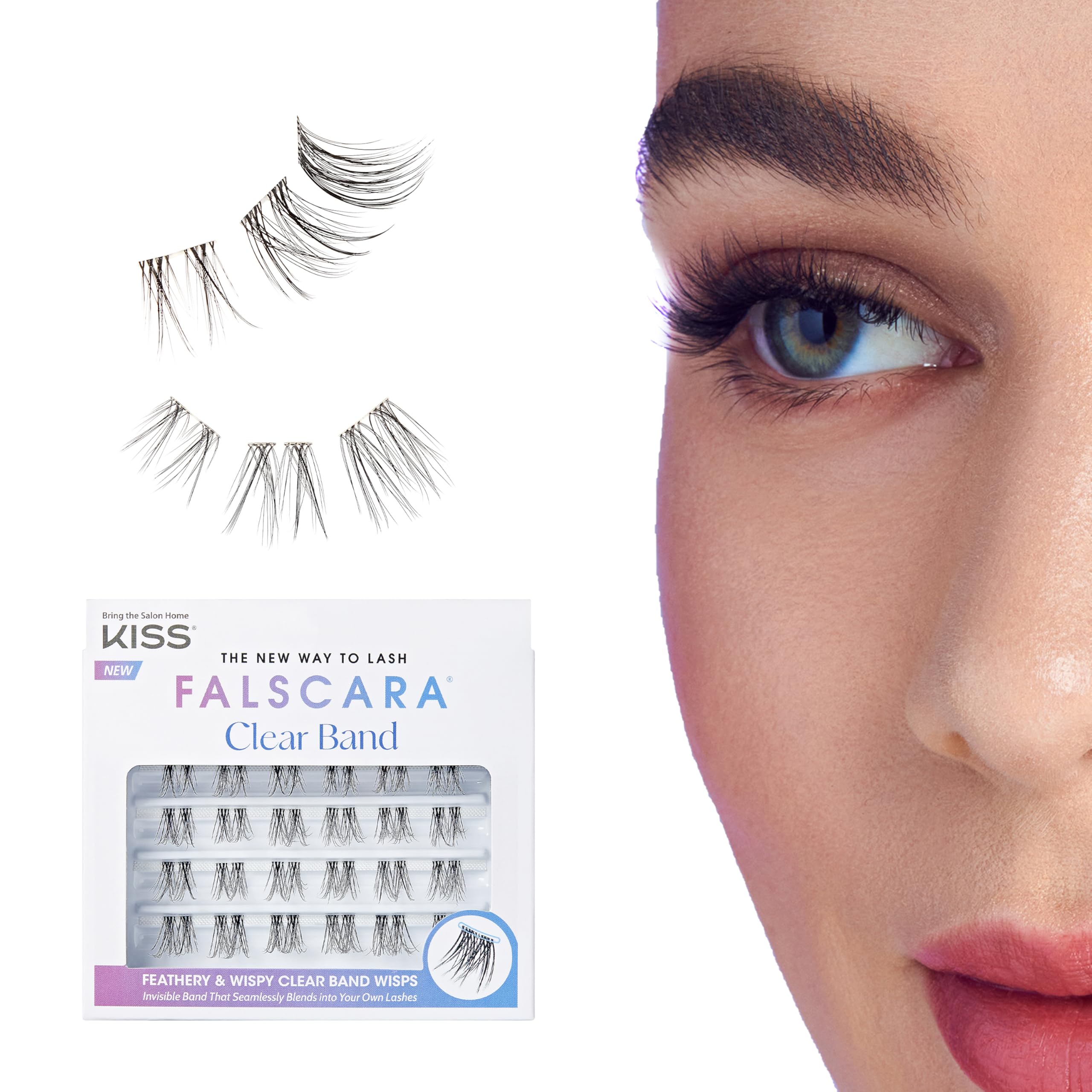 KISS Falscara Multipack False Eyelashes - 24 Pcs Faux Mink Wisps Lash Clusters (12mm-14mm-16mm) | Contact Lens Friendly, Reusable & Easy to Apply Strip Lashes for Everyday Glam & Special Occasions
