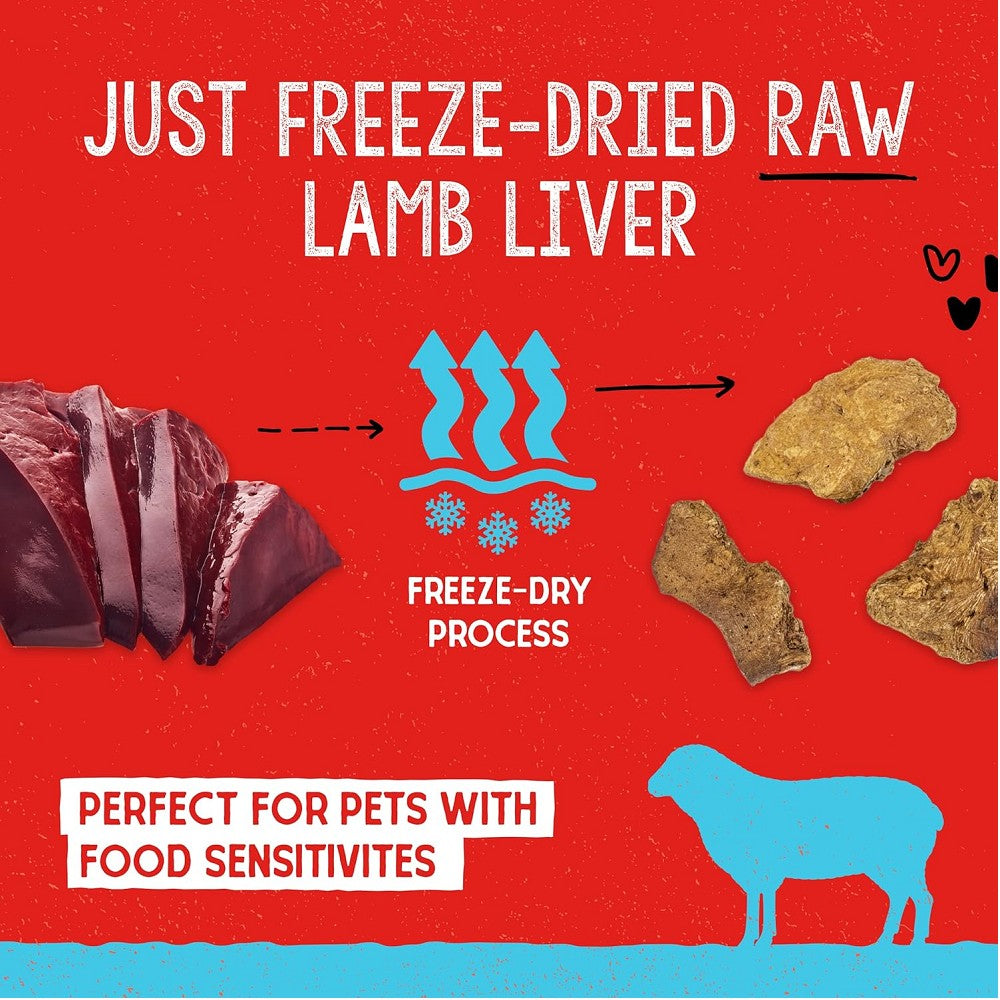 Premium Freeze-Dried Lamb Liver Dog Treats - All-Natural, High-Protein Training Snacks for Puppies & Adult Dogs - Perfect for Obedience Training, Rewards & Outdoor Adventures
